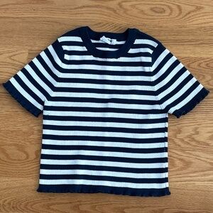 Double Zero NWOT Striped Knit Short-Sleeve Top (L)